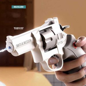 Sand Play Water Fun Small manual revolver mechanical continuous shooting water gun summer outdoor beach toy for poor people mini Q240408