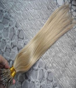 Nano Ring Human Hair Extensions Micro Preattached Beads Remy Hair 16 22 Inch 1G 100s Virgin Remy Micro Pärlor Human Hair Extensio7765979