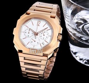 Lmjli Mens 42mm Big Dial Quartz Watch Gold Natenlable Steel Dual Time Charts Watch Designer Design Gristwatch4274589