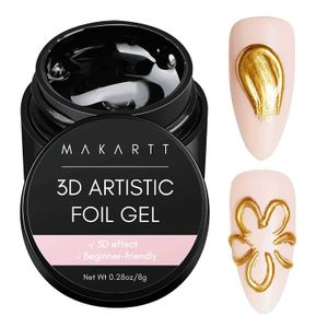 Gel de unhas Makartt 3d cola de papel alumínio 8ml Gel de transferência para adesivos Linha de arte q240507