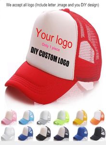 Personalized custom Unisex Casual Plain Mesh Trucker Cap Adjustable Baseball Cap Snapback Hats For Women Men Hip Hop Hat Whole3747188
