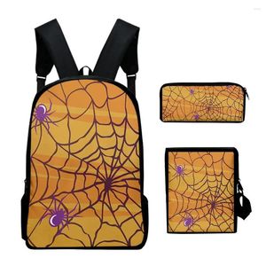 Backpack Cartoon Classic Halloween 3PCS/SET 3D Print School Student Bookbag Travel Laptop Daypack Bag na ramię ołówek