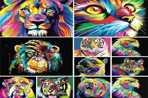 DIY 5D Diamond Målning Animal Lion Cat Cross Stitch Kit Full Drill Embroidery Mosaic Art Bild av Rhinestones Home Decor Gift3719652