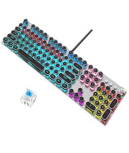 マクロバックライトのメカニカルキーボードビンテージブルーレッドスイッチ104キーLED ComputerPunk6481950