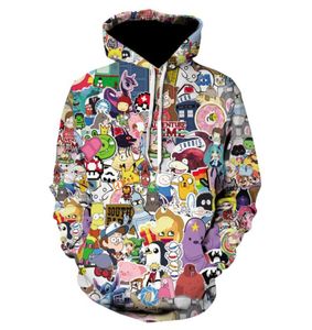 Men039s Hoodies Sweatshirts Fashion Men 90s Cartoon Gang Character Collage 3D Printed Hoodie Unisex Streetwear Hooded Long SL2618724