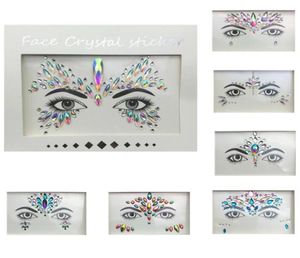 MASQUERADE FACE DECORATION DIY SMYCKE Akryl Rhinestone Festival Party Temporary Tattoo Fashion Face Stickers för Women254E7165053