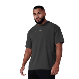 YOUNGLA Men's plus size T-shirt Muscle Sports Fitness Cotton Round Neck Short Sleeve Gym Running Basketball Training