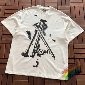 Camisetas masculinas Impressão de unhas Saint camise