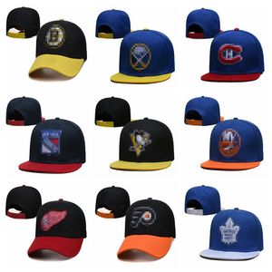 Penguinses Maple Leafs Beyzbol Kapakları 6 Panel Strapack Flyers Köpekbalıkları Bruins Blackhawks Şövalyeler Blues Adalılar Gorras Bones Erkek Kadınlar Aba Reta Toca Toca Snapback Şapkalar