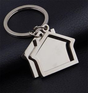 10 Pitchlot Zink Alloy House -Form -Keychains Neuheit Keyrings Geschenke für Promotion House Key Ring4339065