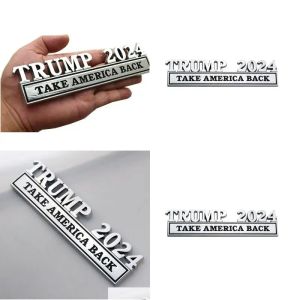 Украшение вечеринки Metal Trump 2024 Take America Back Badge Sticker 4 Colors Drop Доставка дома праздничные поставки FY5887 LL