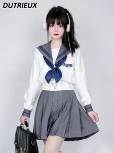 فساتين العمل JK Original Spring Long Sailor Suit Style College College Stid