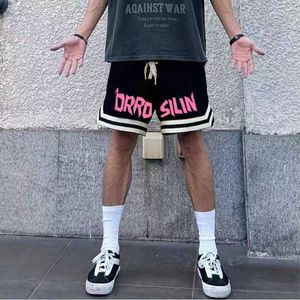 Men's Shorts New American Fashion Brand High Street Basketball Alphabet Printed Mens Casual Instagram Summer Shorts Loose Sports Pants H240508