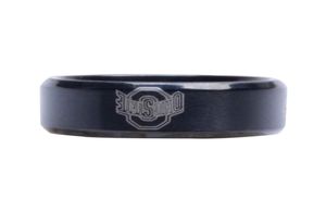 New Arrival Black Ohio State University Sign Stainless Steel Men Ring Male Ring3036836