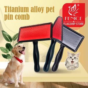 Pet Grooming Comb Shedding Hair Remove Needle Brush Slicker Massage Tool Dog Cat Horse Supplies Accessories ML 240508