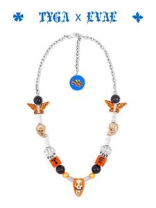 Pendant Necklaces Punk Hip Hop Black orange tiger pattern amber dice adjustable cashew flower butterfly Necklace For Men Women Girls Jewelry J240508