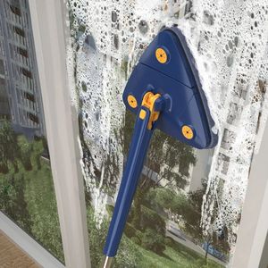 Extended Triangle Mop 360 Twist Squeeze Wringing XType Window Glass Toilet Bathrrom Floor Household Cleaning Ceiling Dusting 240508