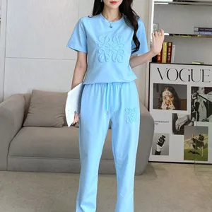 Designer Women's Sportswear Sets Branded T-Shirts Casual Pants Fashion Two-Piece Sets Fashionable Women's Clothing
