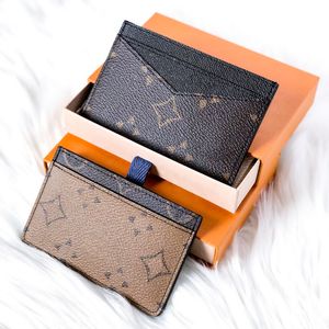 Fashion Woman 3 credit Coin Purses M60703 Man key pouch Mini luxury Designer wallet CardHolder Leather black card holder 7A quality small Wallets brown flower Purse