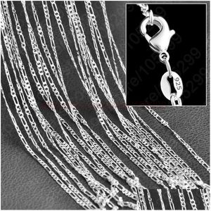 Cadeias 10pcs/lote 2mm Chain Figaro Chain 925 Colar de jóias Sterling Sier com fecho de lagosta tamanho 16 18 20 22 24 28 28 28 polegadas Delie Delive Dhmi2