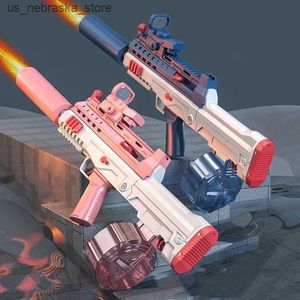 Sand Play Water Fun New Gun Electric LED Spitfire QBZ95 Pistol Shooting Toy Fully Automatic Summer Beach Children and Boys Adult Gift Q240408