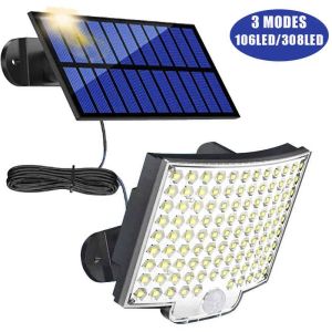 LED Solar Light Outdoor Sunlight PIR Motion Sensor -lägen Vattentät gatuväggslampa för trädgårdsstaket Street Decoration J220531 LL