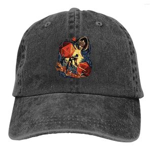 Ball Caps Summer Cap Sun Visor, когда DM улыбается, уже слишком поздно хип -хоп игра DND Game Ковбойская шляпа с пика