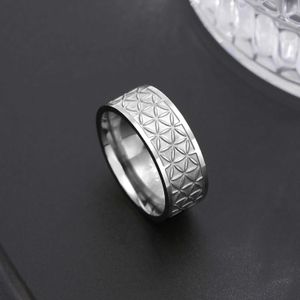 Anéis de casamento Skyrim Flower of Life Anel para homens Mulheres Aço inoxidável anéis