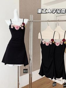 Abiti casual Donne Donne Black Spaghetti Cinturino Abito Fashi