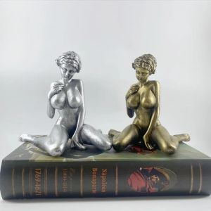 Skulpturen sexy nackte Mädchen Statue Harz weibliche Skulptur Kunsttischdekor Bronze nackte Frau Lady Figur Figur Home Room einzigartige Dekoration