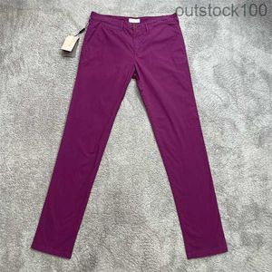 Top Level Buurberlyes Designer Pants for Women Men Mens Limited Edition Purple Pure Cotton Thin Comfortable Breathable Slim Fit Long Pants with Original Logo