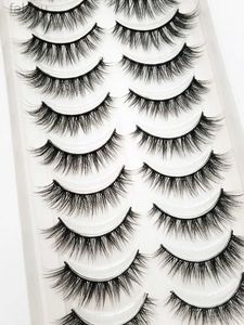 False Eyelashes New 10 pairs of natural false eyelashes false eyelashes long makeup 3D mink eyelashes extended mink eyelashes d240508