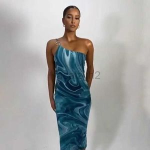 Sıradan Elbise Tasarımcı Elbise Yaz Yeni Kadınlar Askı Bir Hat Boyun Seksi Düşük Kesim Baskılı Elbise Artı Beden Elbiseler