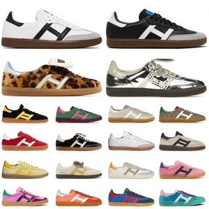 Wales Bonner Shoes Leopard Print Designer Shoes For Men Women Spezials Sambae Silver Metallic Sporty and Rich Outdoor Shoes Running Shoe Trainers Sneakers