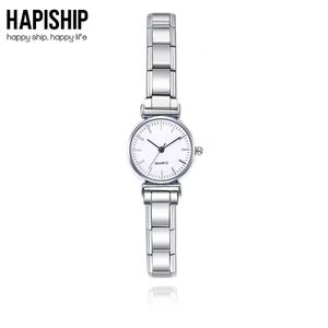 Hapiship Fashion Womens in acciaio inossidabile in acciaio bianco Bracciale orologio Bracciale per feste Friend Wife Birthday Gioielli Gift G150 240508