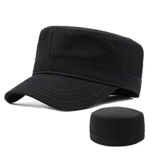 Primavera 100% de lazer de algodão Homem de lazer plana Men tamanho Big Black Military Cap equipado Navy Caps 56-58cm 58-60cm 60-62cm 240423