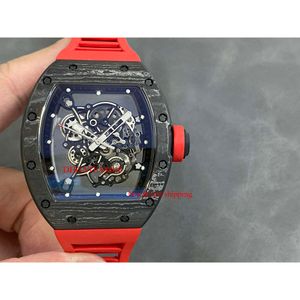 Helt Devils Watchba Watch Watches Mens Designer Red Skeleto Superclone Svängmotor Movem Watch RM055 Tourbillon Dial Mechanical RM55 Automatic Transparent 6973