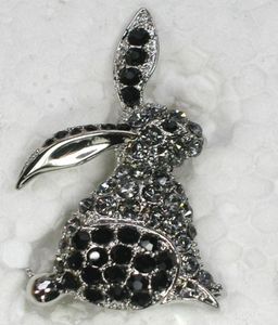 Whole CRYSTAL RHINESTONE EASTER BUNNY RABBIT PIN BROOCH C1846956323