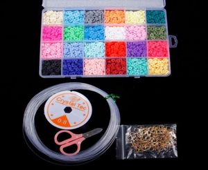 Bracelets de charme 4800pcs de joalheria de cores feitas à mão Facking Supplies Kit Acessórios de kit de polímero redondo plano Spacer Spacer Contas Diy Colar S8178289