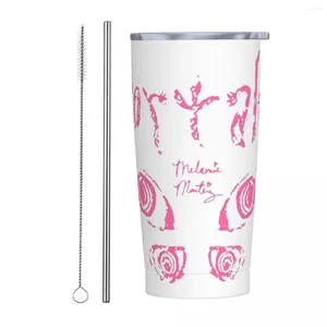 Tumblers Melanied Martinezs Portali Tour Tumbler in acciaio inossidabile Taglie da caffè a quattro occhi con cannuccia tazze di auto fredde e bottiglia d'acqua