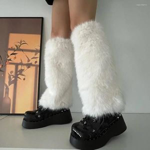Women Socks Cute Knee-length Warm Women's Faux Fur Boot Covers For Fashionable Hipster Lady Stylish
