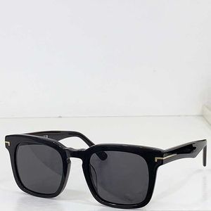 Designer Dax Sunglasses FT0751 Luxury Women Rectangular Sunglasses Black Acetate Frame Smoke Lens 100% UV Protection T-shaped Logo Men Vintage Glasses Top quality