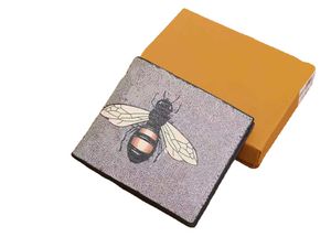 Designer Men Wallet titular do titular do cartão France Carteira de couro preto cobra tigre bee feminino Cartão de bolsa com bolsa de caixa