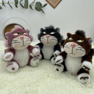 Cacos de gatos legais Chaves de cabelos de desenho animado sentado em quadrinhos de gatinha recheada Kitty Chave -pingente rosa marrom preto marrom adorável gato de gato macio carrinho de chave