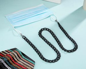 Teamer hängende Gesichtsmaske Kette Frauen Männer Lanyard Acrylbrille Kettenhalter Halshalter Sonnenbrille Riemen Brillen Kabel Maske Halskette1451615