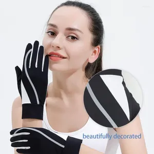 Cycling Gloves 2024 Summer Fashion Women Ladies Anti-UV Sunscreen Ice Silk Thin Mesh Breathable Riding Driving Mittens