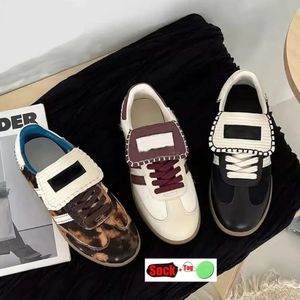 Luxus-Designerin Leopard Print Men Womens Casual Shoes Vielseitige bequeme Kleidung-resistente und niedrig geschnittene Leder-Außen-Turnschuhe