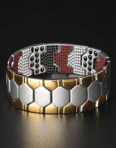 Pure Titanium Magnetic Therapy Bracelet Men Energy Germanium Magnet Bio Health Bracelets Magnetic68460573487856