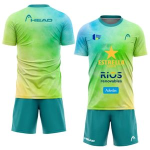 Herrspårar 2024 Premium män andningsbar tennis set sommar utomhussport ny badminton t-shirt lös mens träning klädsel2405