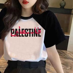 여자 티셔츠 팔레스타인 티셔츠 여성 일본 티셔츠 여성 디자이너 의류 Y240506